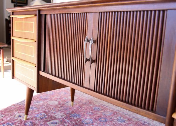 Mid-century Dressing Table with Tambour Doors