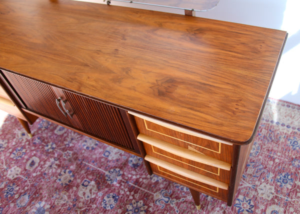 Mid-century Dressing Table with Tambour Doors