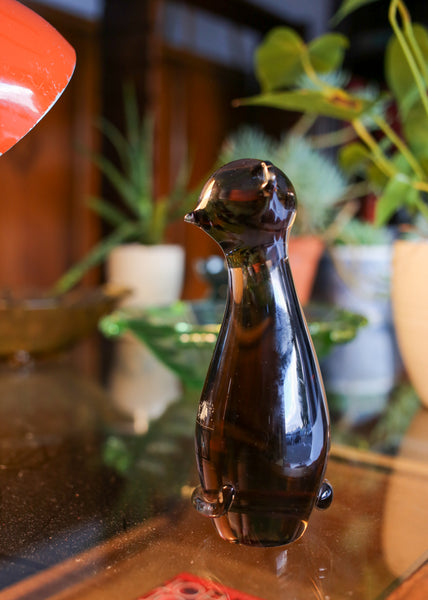 Collectible 1960s Glass Paperweight Cat