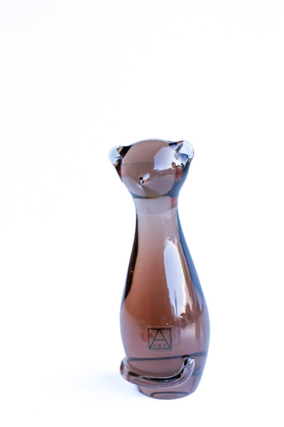 Collectible 1960s Glass Paperweight Cat