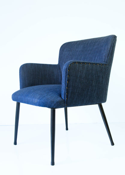 Vintage Tub Chair with Steel Legs