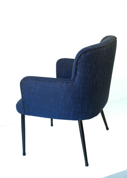 Vintage Tub Chair with Steel Legs