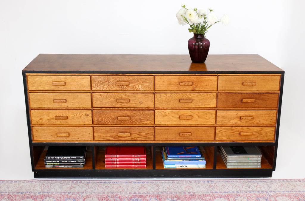 Oak Haberdashery Cabinet with 16 Drawers
