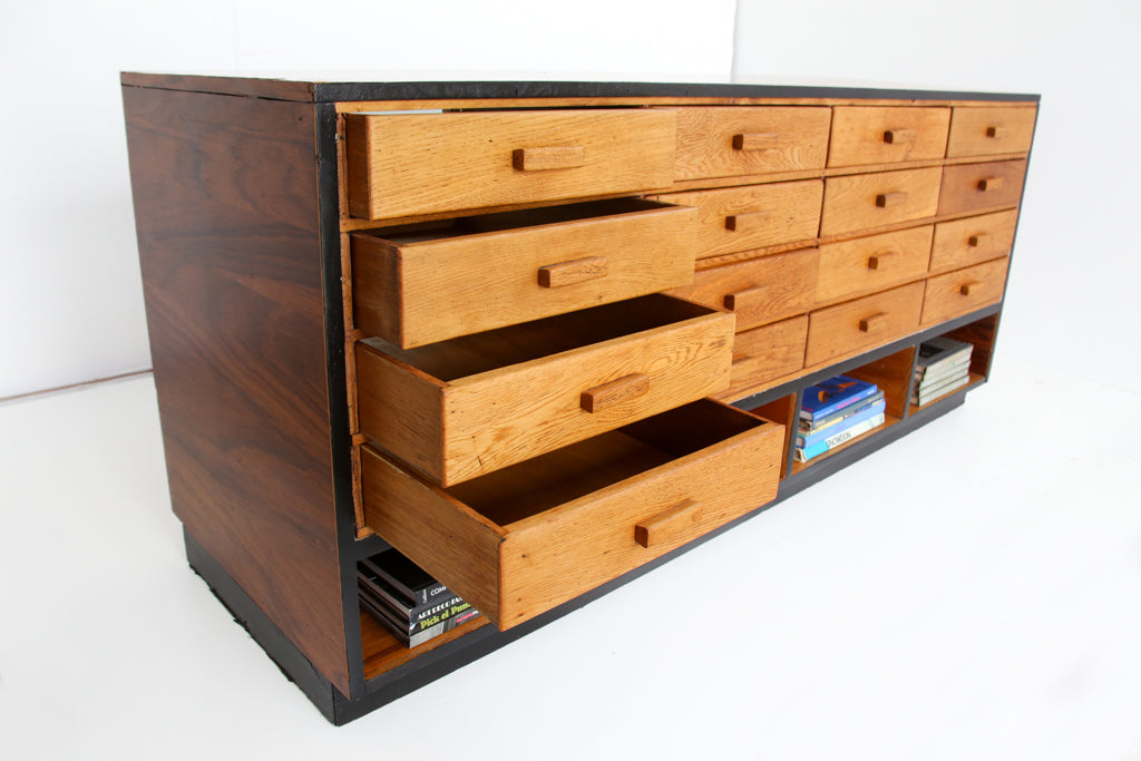Oak Haberdashery Cabinet with 16 Drawers