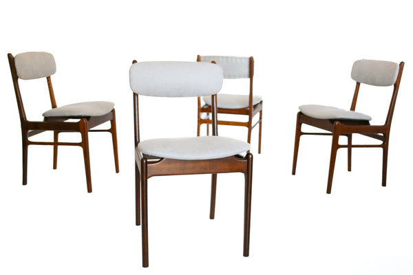 Four Rosewood Scandinavian Modern Dining Chairs