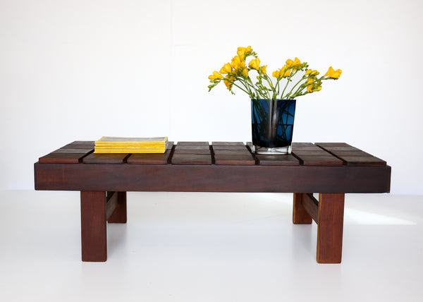 Brutalist Solid Imbuia Coffee Table