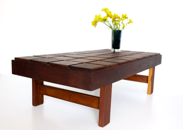 Brutalist Solid Imbuia Coffee Table