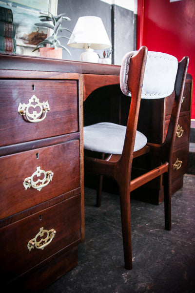 Vintage Georgian Design Desk with Six Drawers