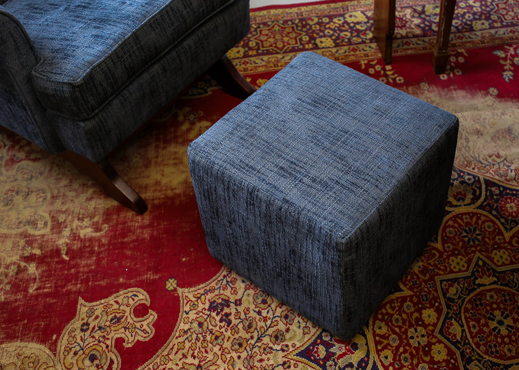 Vintage Wingback Rocker with Ottoman