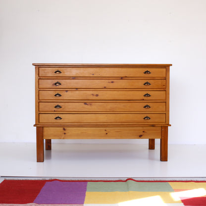 Vintage Oregon Architects Plan Chest of Drawers