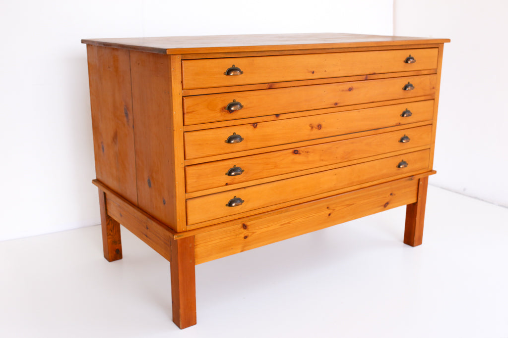 Vintage Oregon Architects Plan Chest of Drawers
