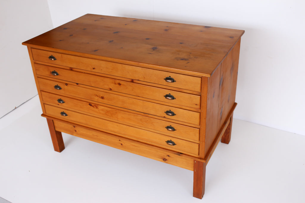 Vintage Oregon Architects Plan Chest of Drawers