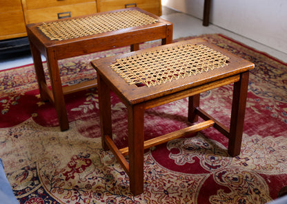 Pair of Antique Wicker Top Bankies
