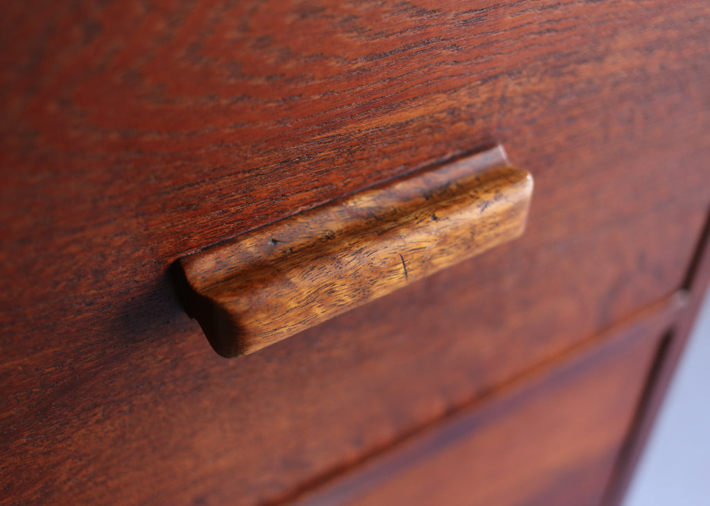 Vintage Dark Oak Filing Cabinet