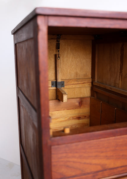 Vintage Dark Oak Filing Cabinet