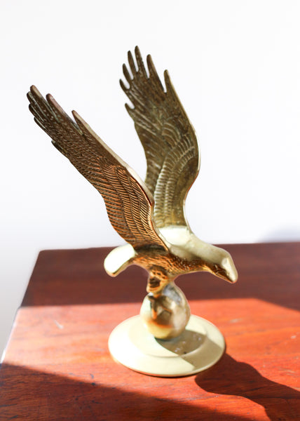 Brass Eagle in Flight Figurine