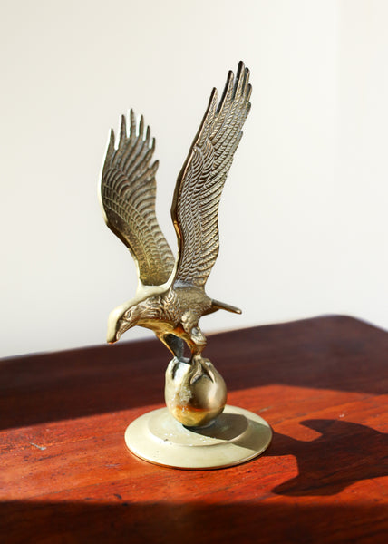 Brass Eagle in Flight Figurine