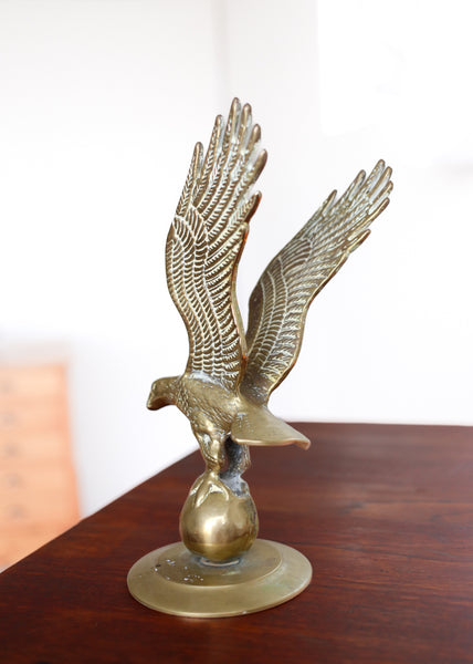 Brass Eagle in Flight Figurine