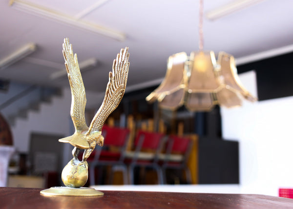 Brass Eagle in Flight Figurine