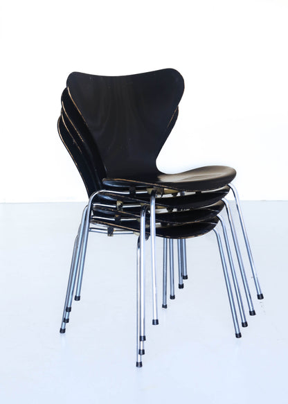 A Set of Four Series 7 Chairs by Arne Jacobson for Fritz Hansen