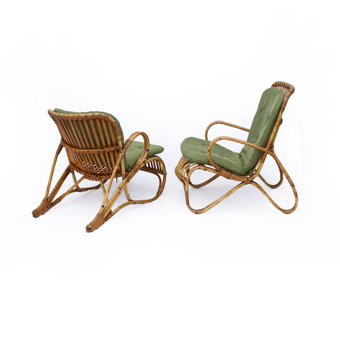 Two Vintage Cane Armchairs - priced per piece