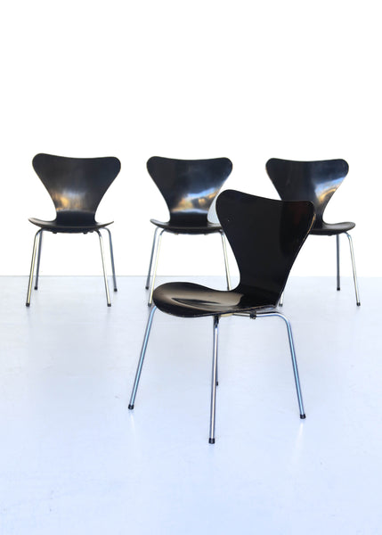 A Set of Four Series 7 Chairs by Arne Jacobson for Fritz Hansen