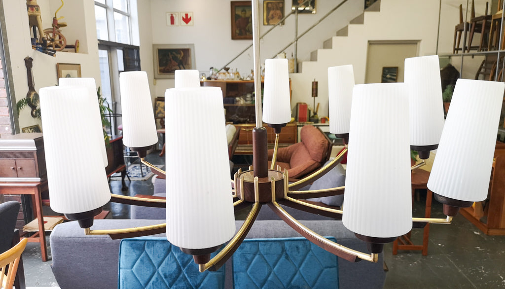 Mid-century 10 Light Chandelier