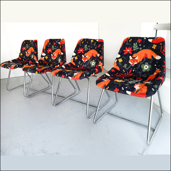 Four Covered Polyside Chairs by Robin Day for Hille