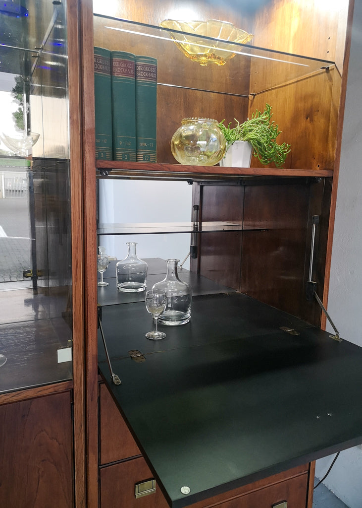 Three Piece Drexel Heritage Furnishings Illuminated Cabinet - 1970's
