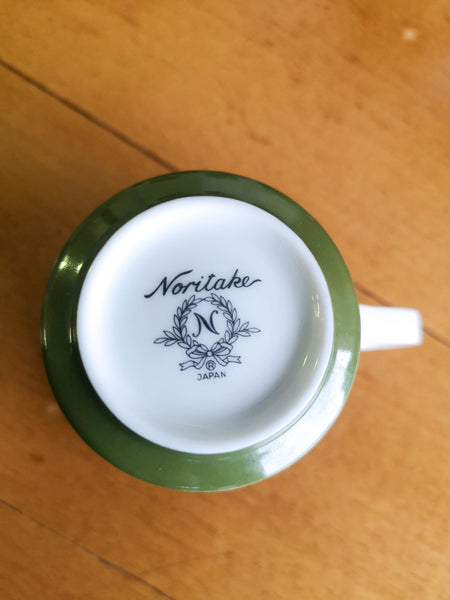 Set of Eight 1960's Noritake Tea Cups and Saucers