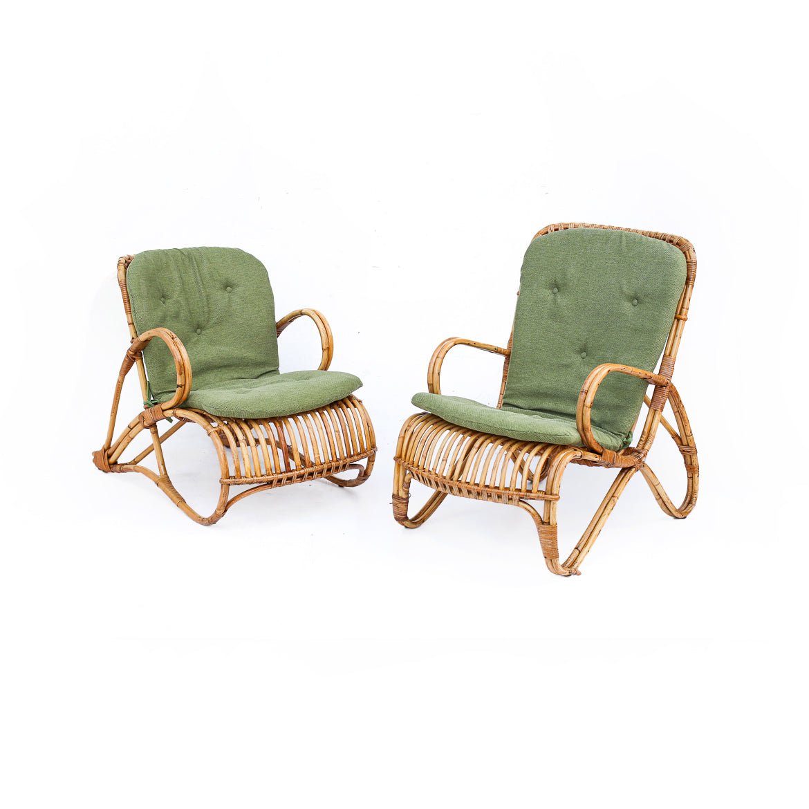 Two Vintage Cane Armchairs - priced per piece