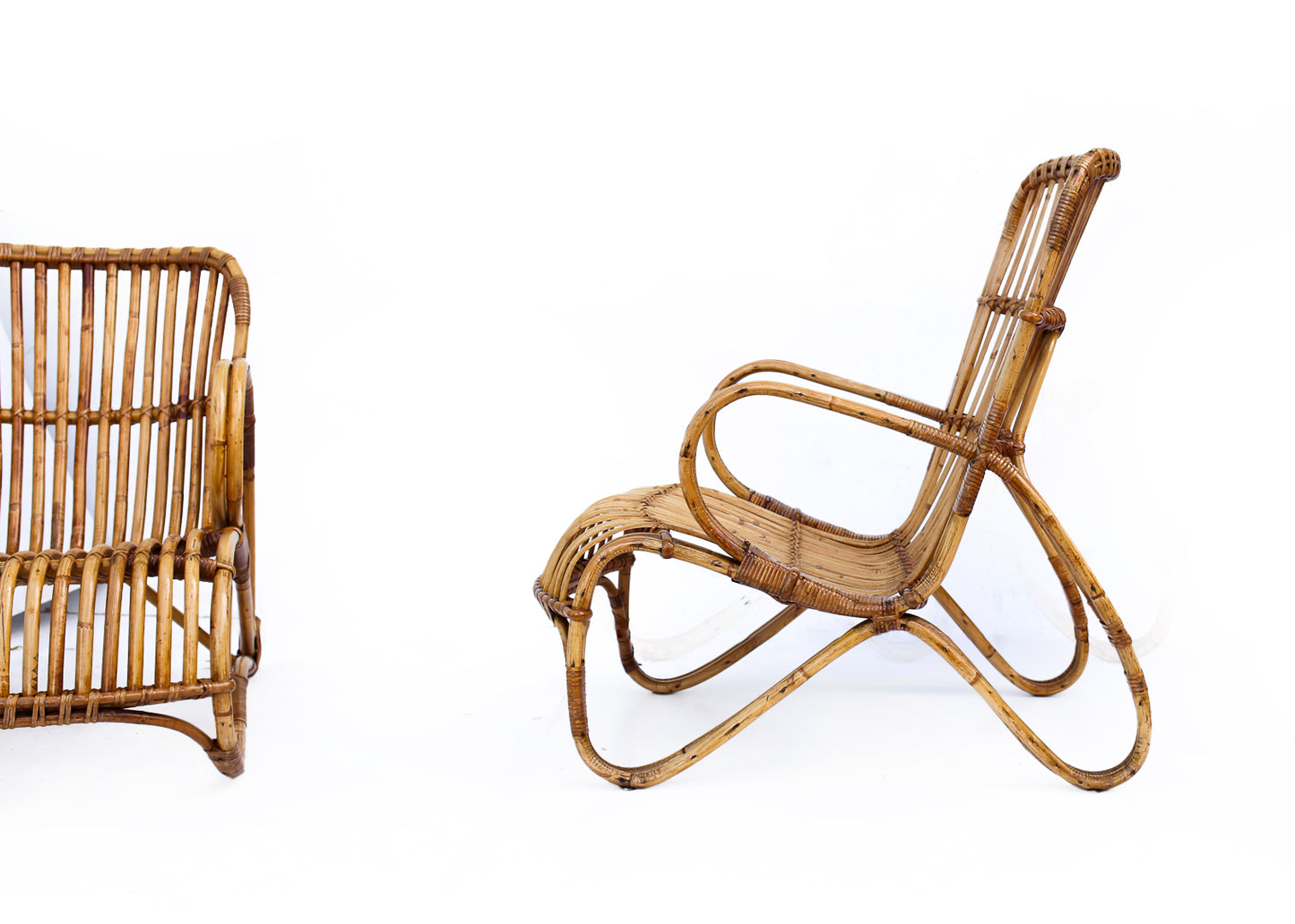 Two Vintage Cane Armchairs - priced per piece