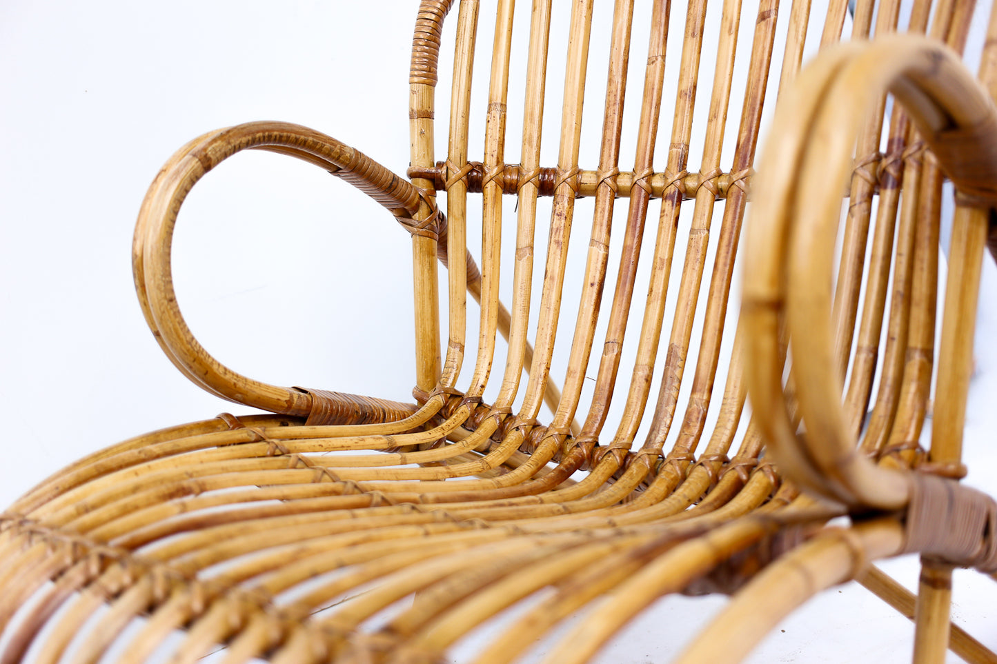 Two Vintage Cane Armchairs - priced per piece