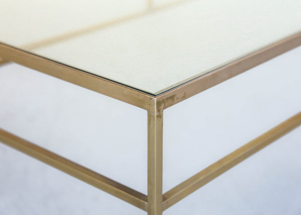 Vintage Brass and Glass Coffee Table