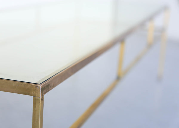 Vintage Brass and Glass Coffee Table