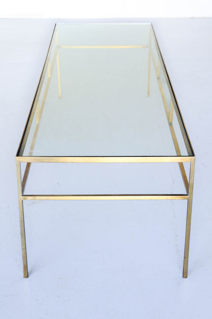Vintage Brass and Glass Coffee Table