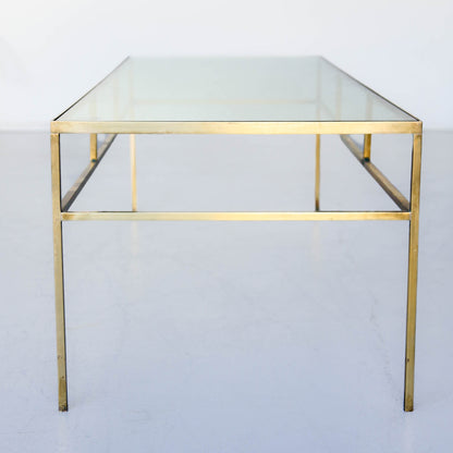 Vintage Brass and Glass Coffee Table