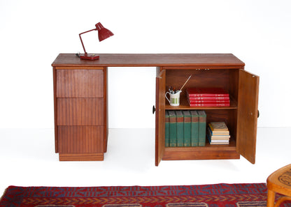 Narrow Desk With Drawers and Cabinet