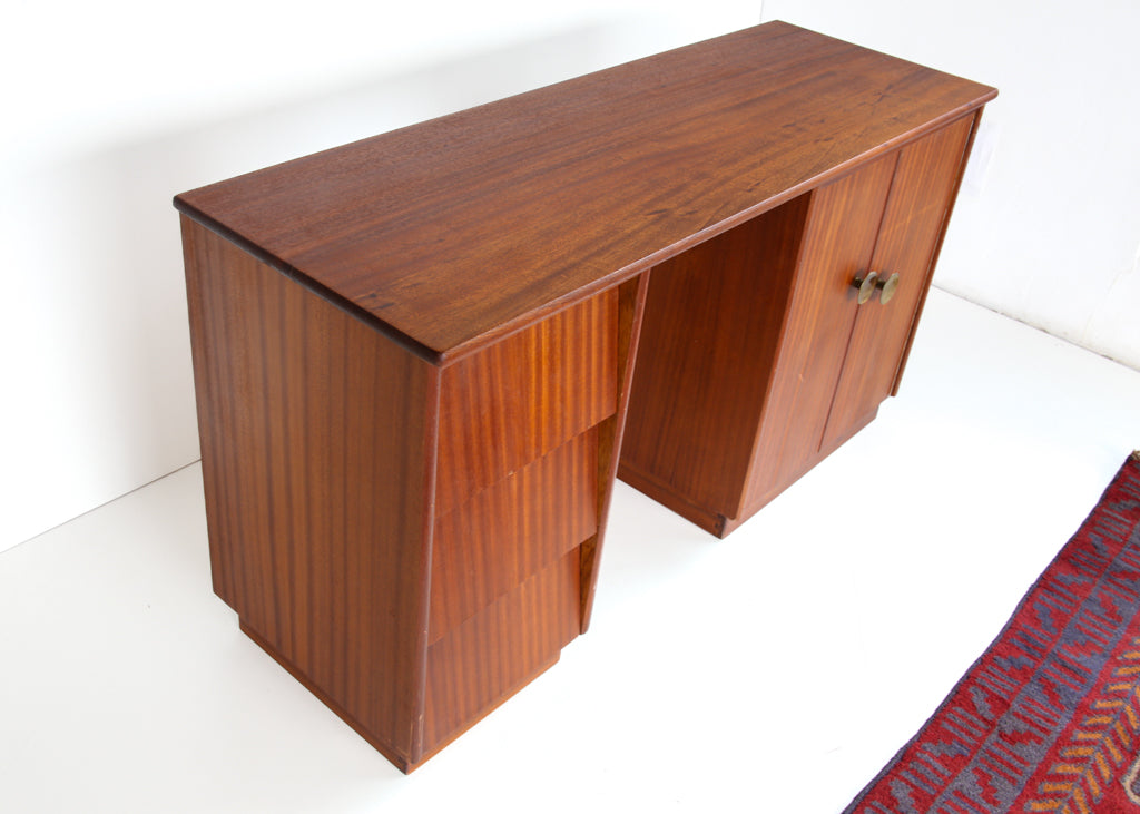 Narrow Desk With Drawers and Cabinet