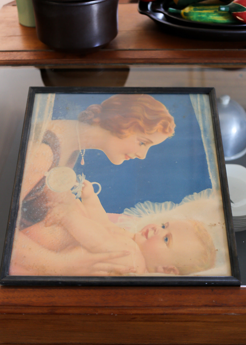 Vintage Framed Mabel Rollins Harris Litho Print