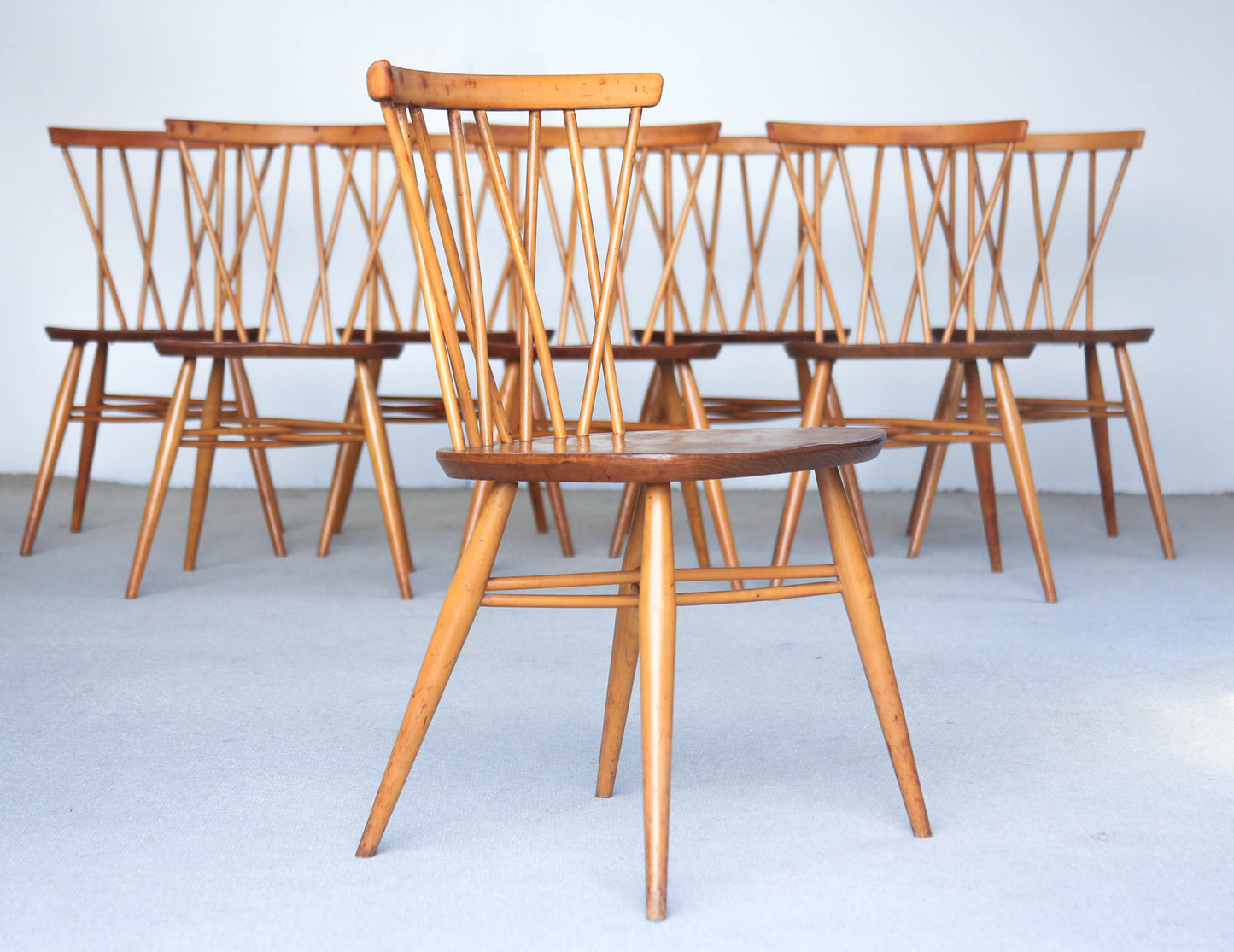 A Set of Four Vintage Shalstone Dining Chairs by Lucian Ercolani for Ercol (Two Sets Available)
