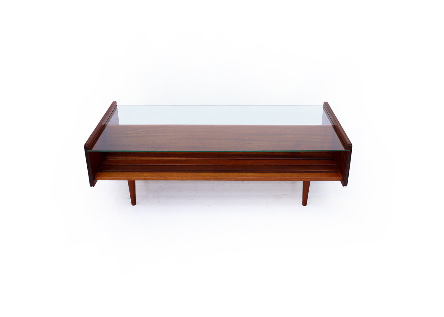 Sapele Mahogany Glass Top Coffee Table