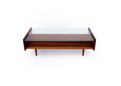 Sapele Mahogany Glass Top Coffee Table