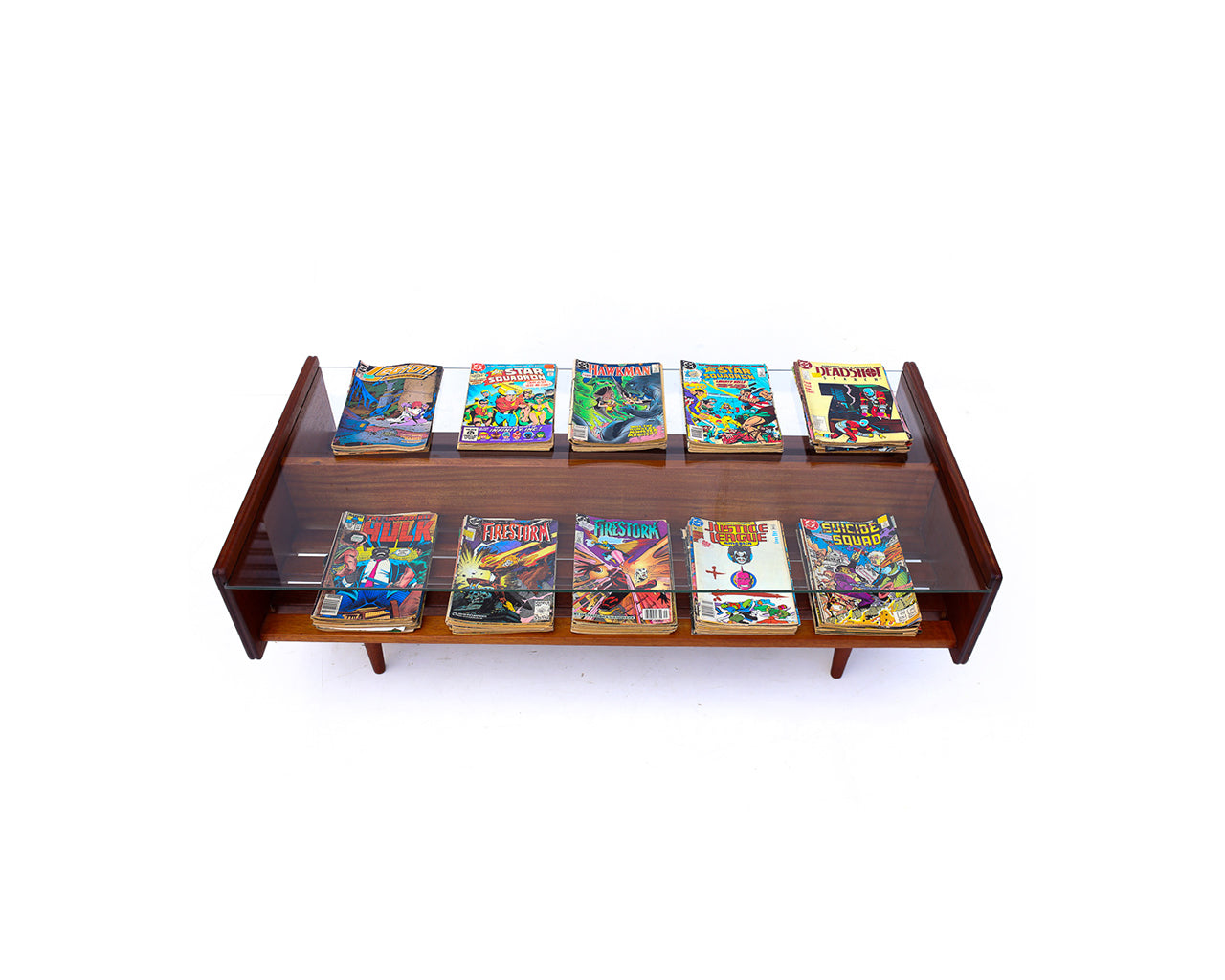 Sapele Mahogany Glass Top Coffee Table