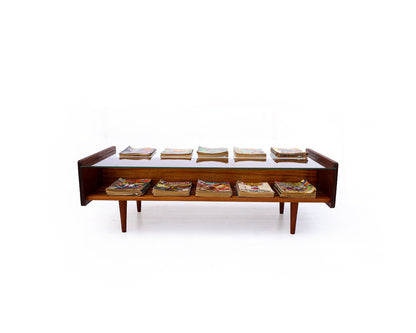 Sapele Mahogany Glass Top Coffee Table