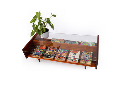 Sapele Mahogany Glass Top Coffee Table