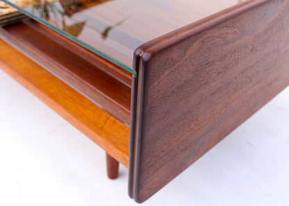 Sapele Mahogany Glass Top Coffee Table