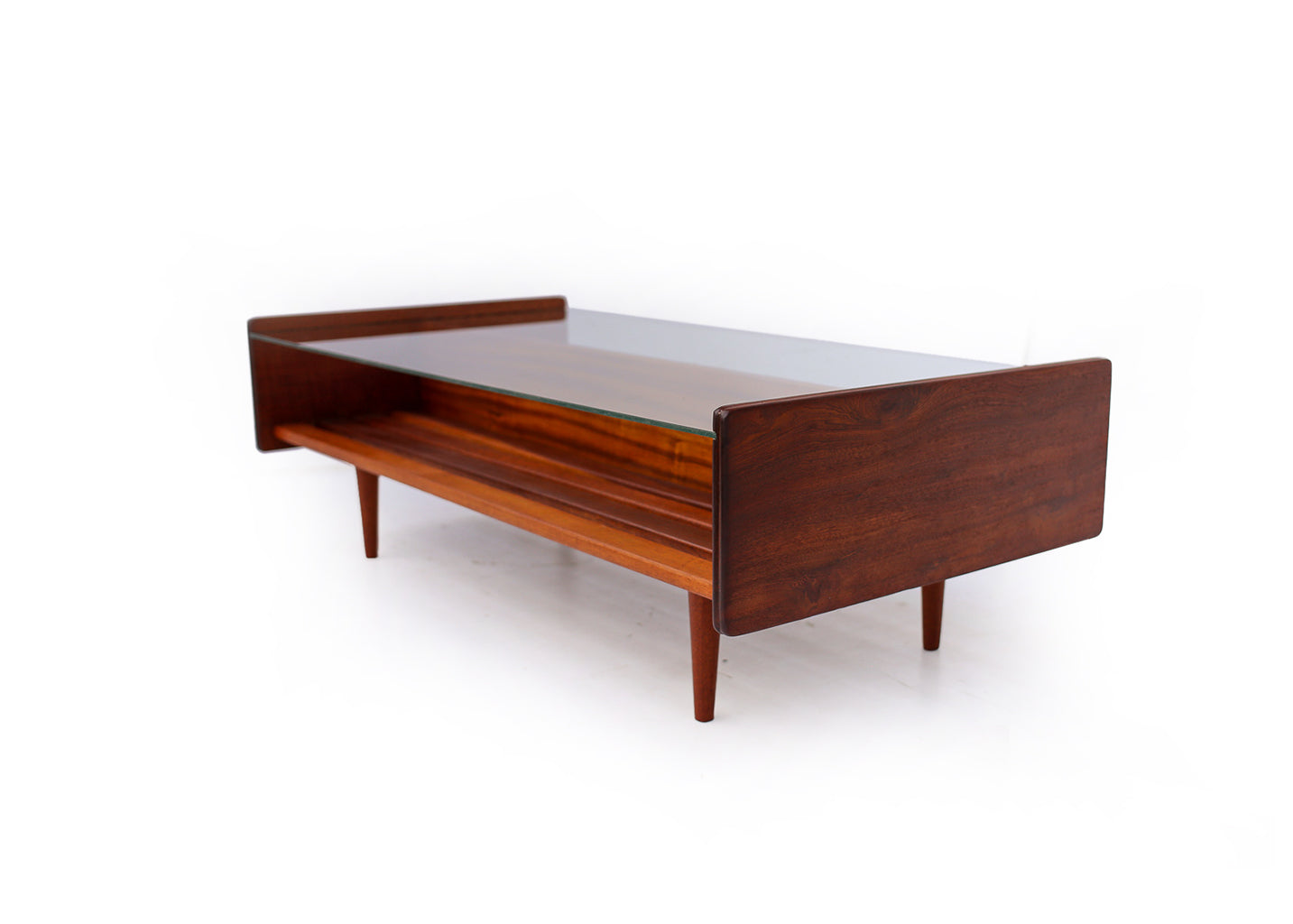 Sapele Mahogany Glass Top Coffee Table