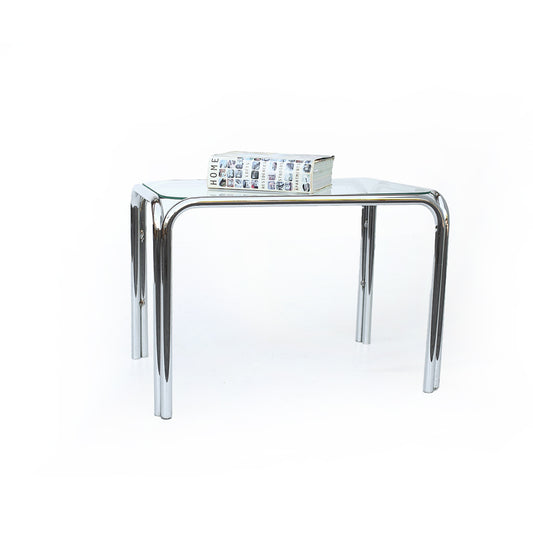 70s Chrome and Glass Side Table