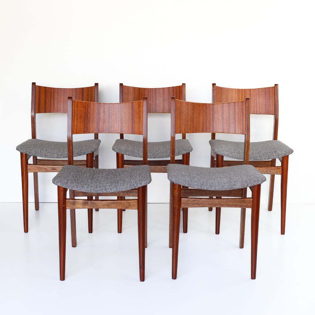 Set of Five Mid-century Dining Chairs